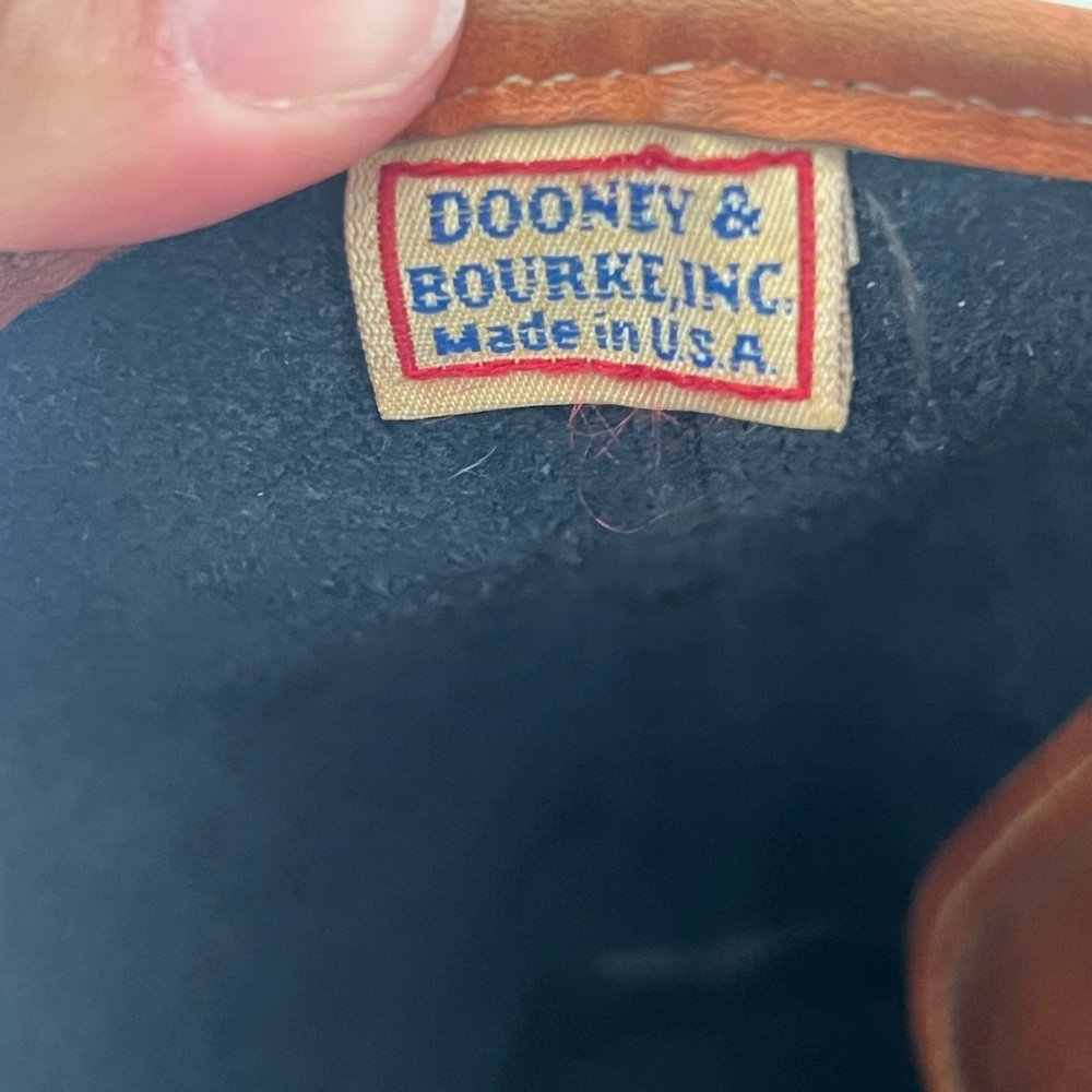 Dooney & Bourke 1980's Field Bag Navy Blue & Tan Vintage Pebbled Leather Purse - Picture 10 of 16